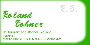 roland bohner business card